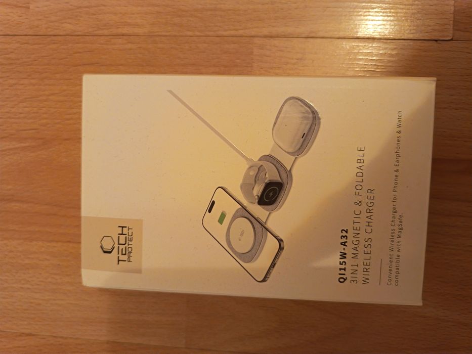 Магнитен 3в1 MagSafe безжичен зарядно за телефон, AirPods и Apple Watc