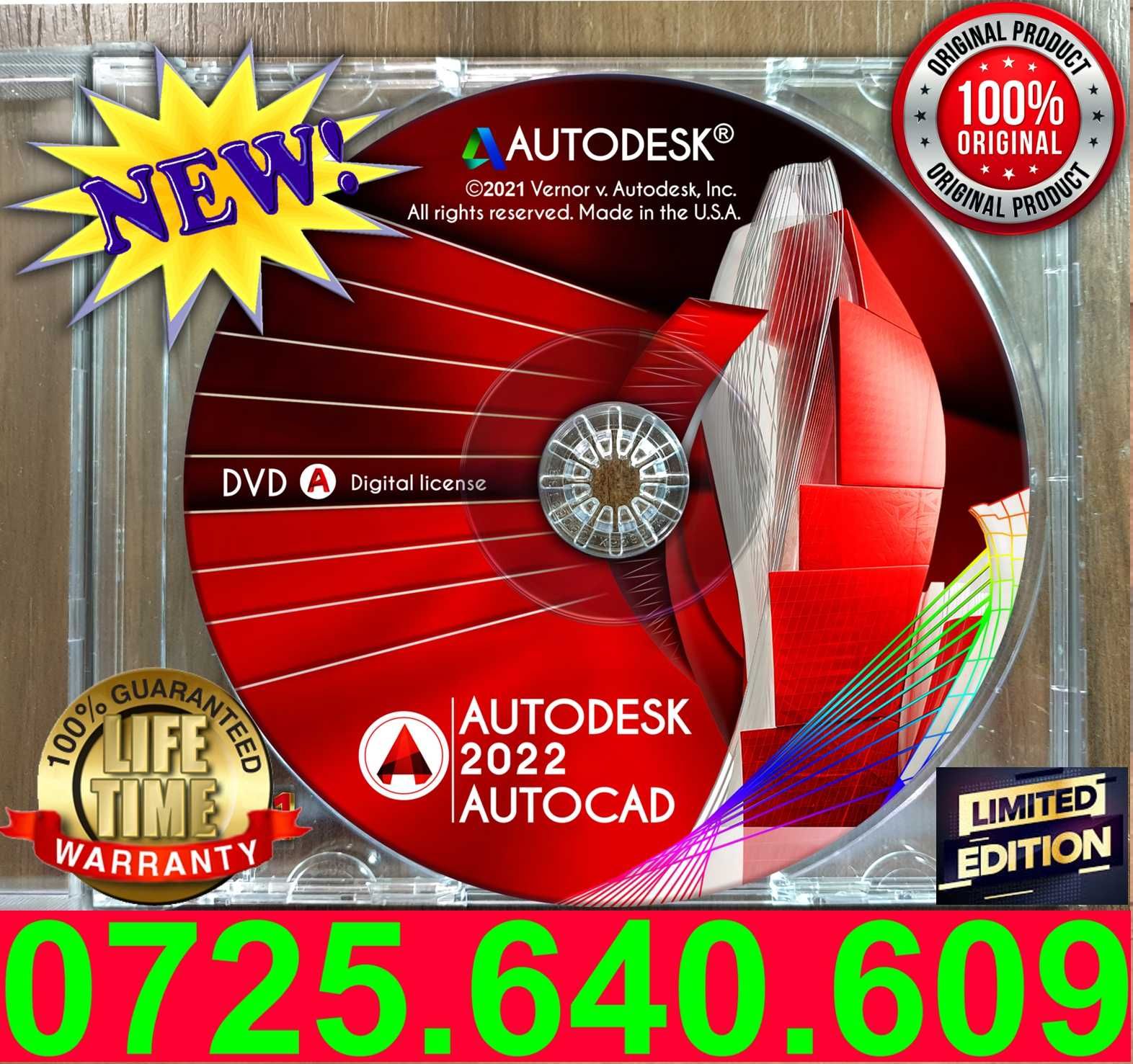 AUTODESK AutoCAD 2022- 1 LICENTA Permanenta - Acces Update DVD SIGILAT