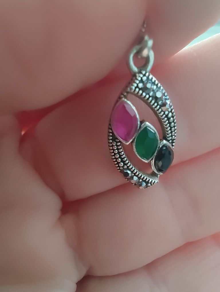 Coliere de argint safir albastru