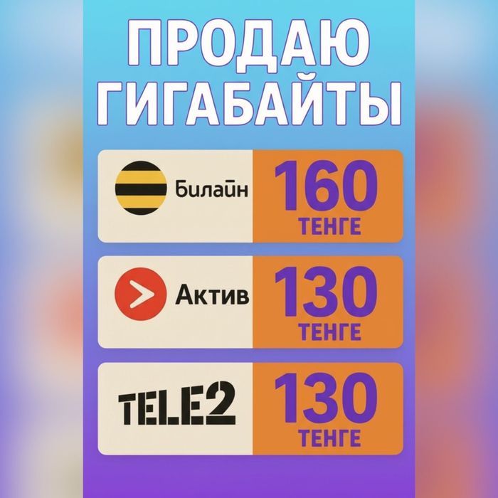 Гб билайн гиги теле2 гигабайты актив гиг кселл Gb Gigi