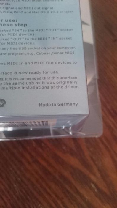 Продам USB MIDI кабель ,Новый с Германии,работает на 100%