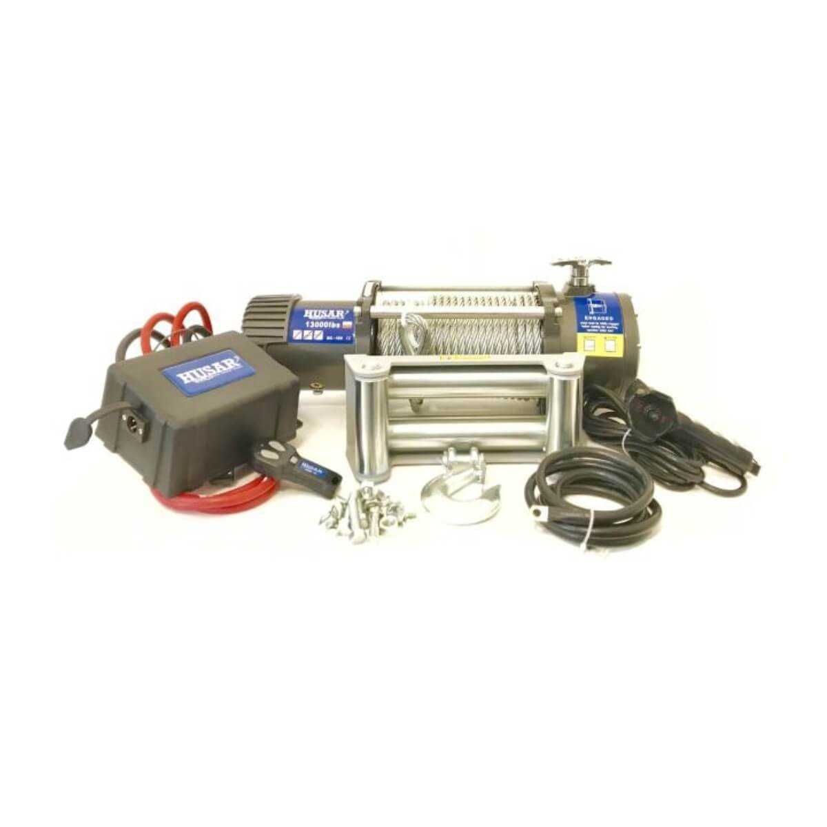 Husar Winch Troliu 13000lbs (5897kg) 12V cu cablu de otel