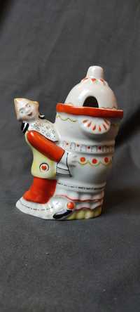 Фарфоровая статуэтка горчичница клоун из серии клоунада дфз вербилки