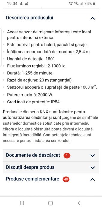Senzor miscare 360 STEINEL Profesional.