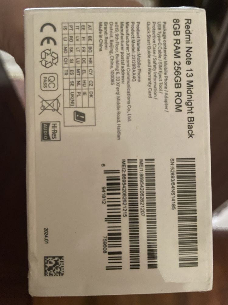 Red mi Note 13 продается 8/256 новая упаковку не открывали