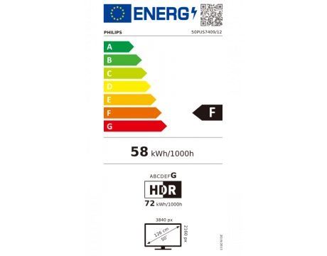 Нов телевизор Philips 50PUS7409/12, 50" 4K UHD LED, 3840x2160