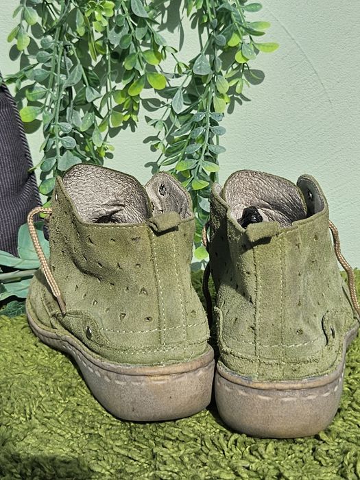 Обувки естествен велур в зелено N38