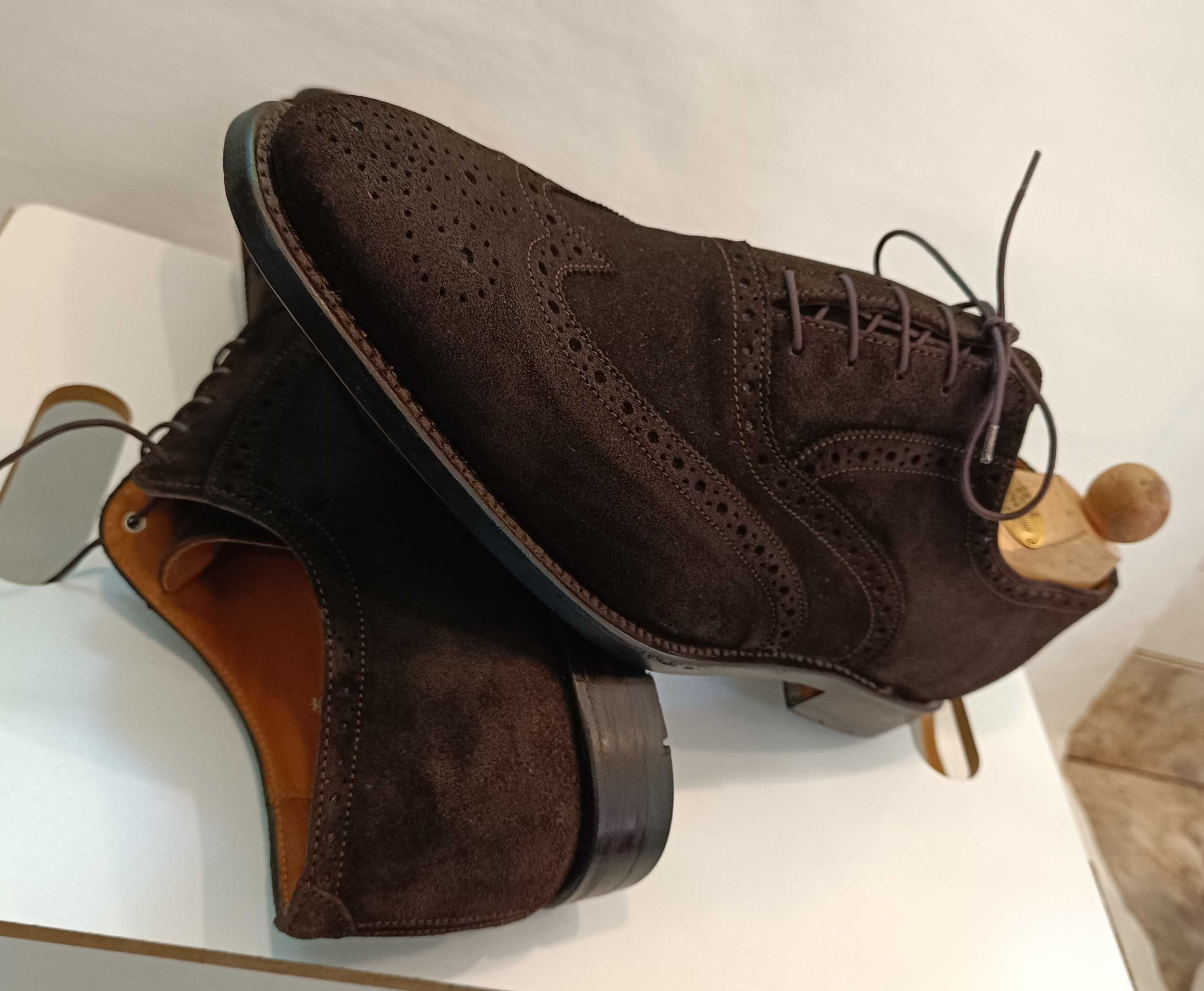 Pantofi oxford 44.5 45 brogue Floris Van Bommel piele naturala moale