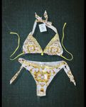 версаче бански полвинки бики сутиен бял златен луксозен  versace
