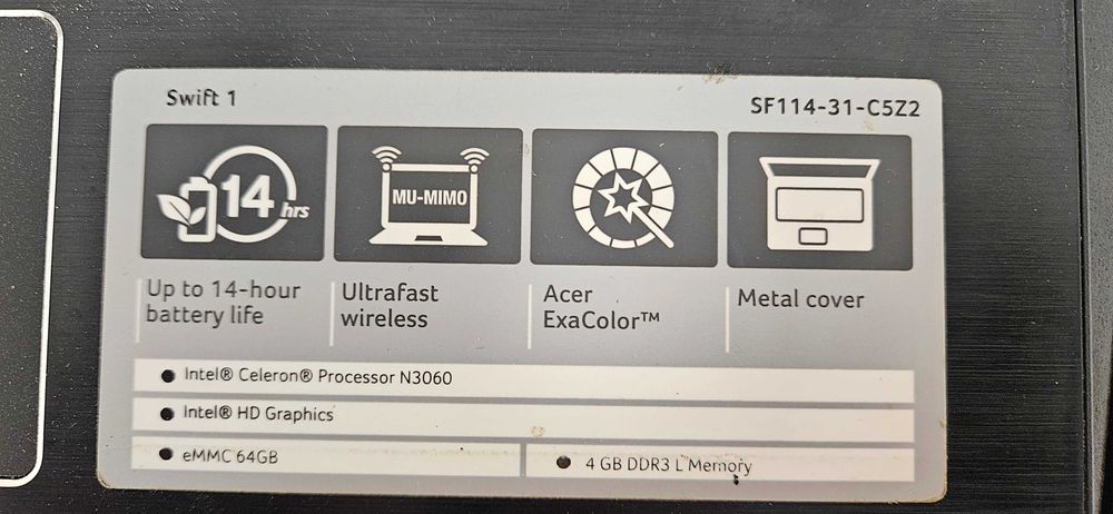 Laptop Acer Swift 1 SF114-31-C5Z2
