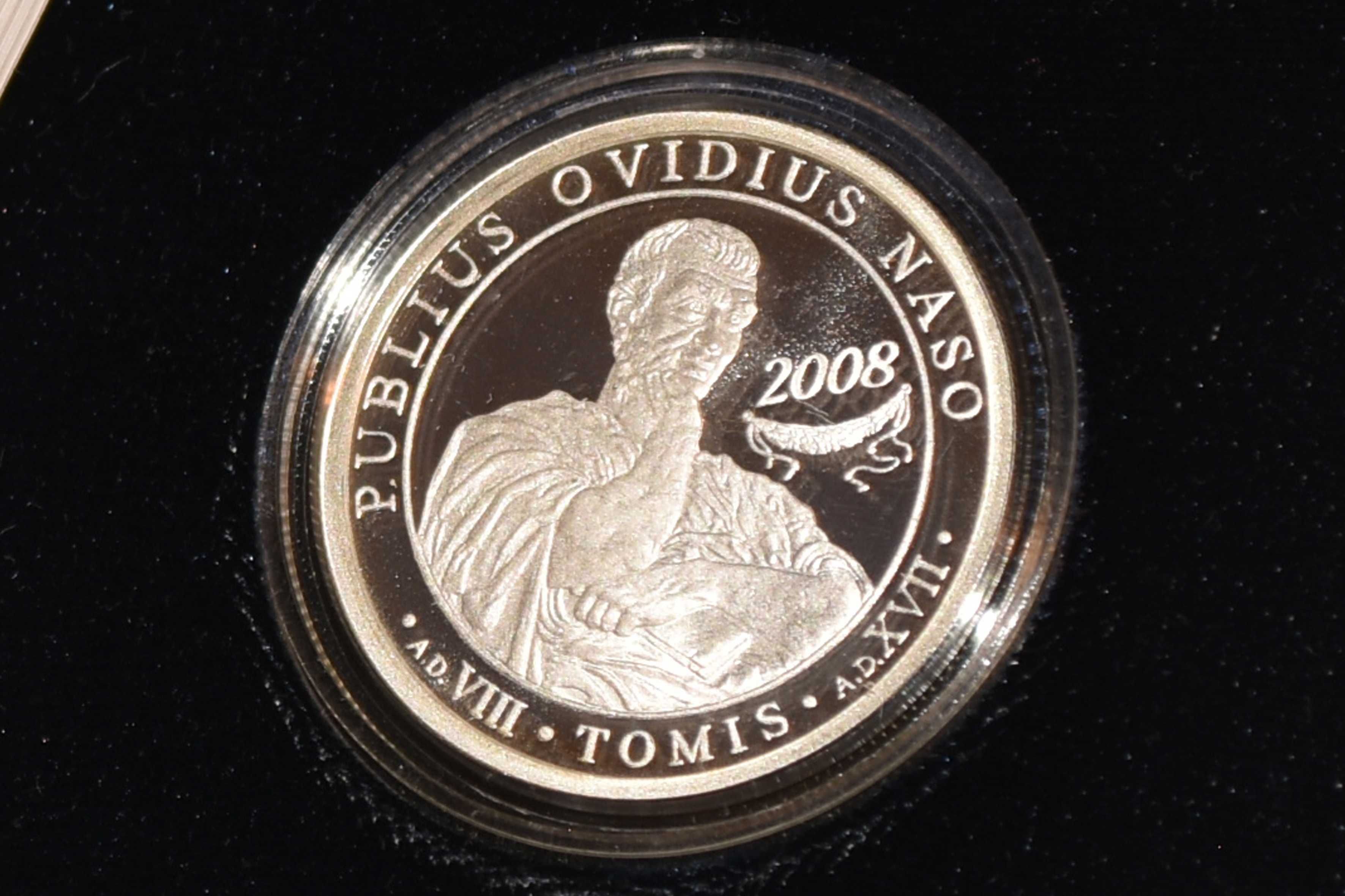 Monedă argint BNR -  poetul latin Publius Ovidius Naso, 2008