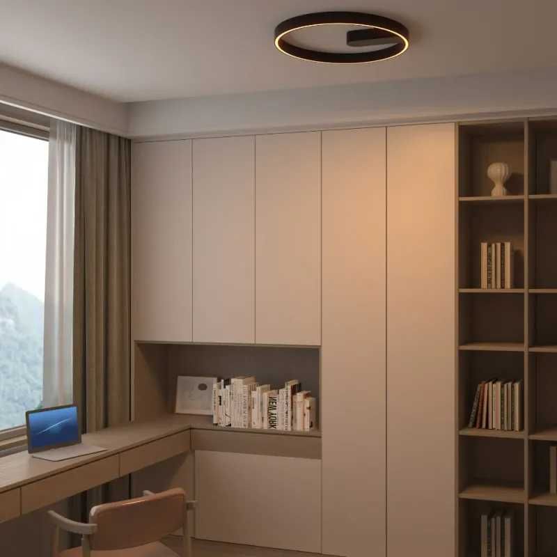 Черен кръгъл LED плафон Minimal