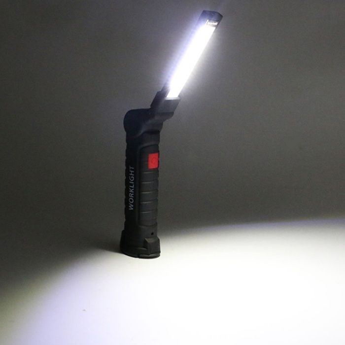 Фенер работна лампа прожектор с чупеща глава USB Зарядно Подвижна
