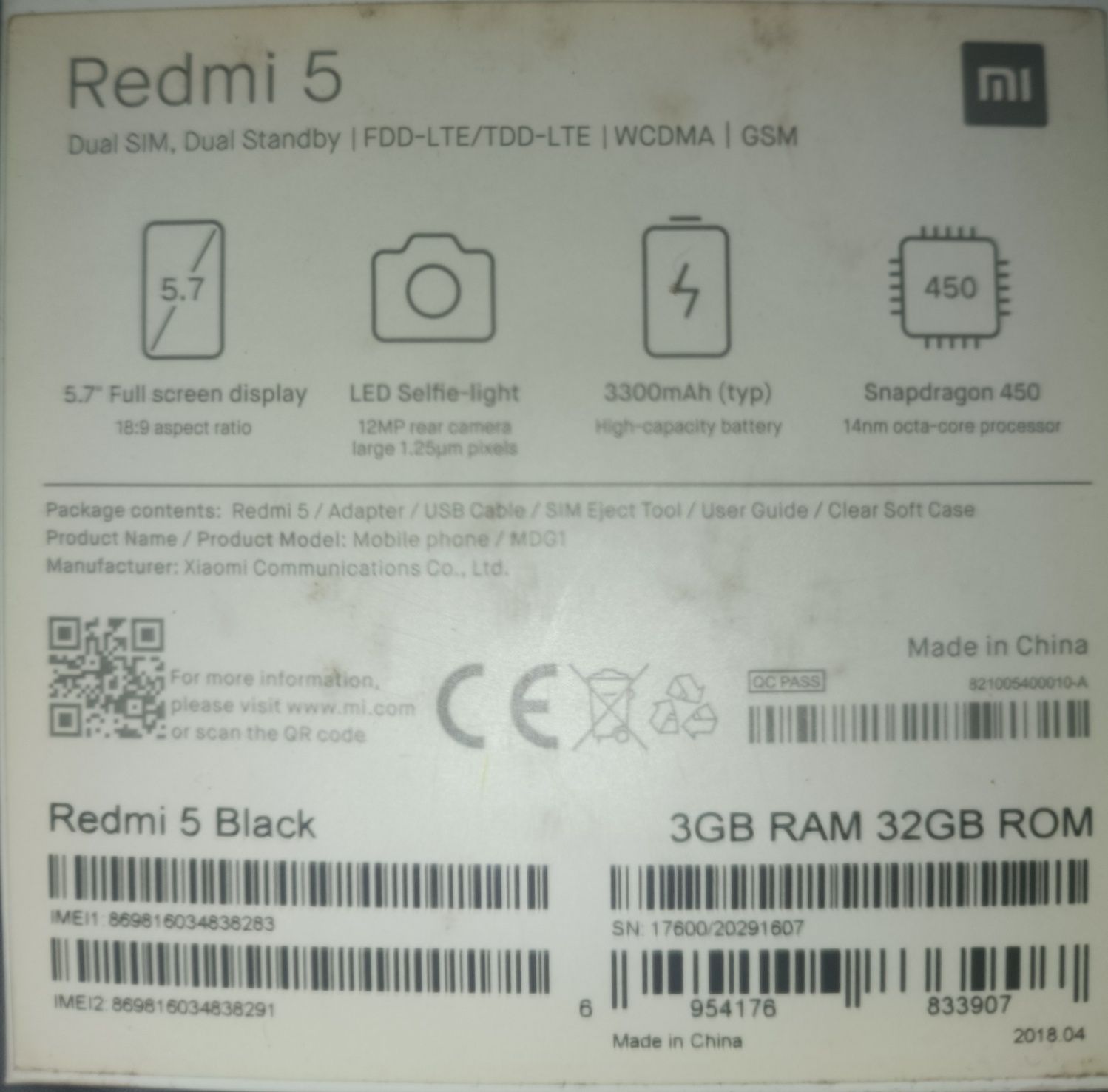 Продаю Xiaomi redmi 5