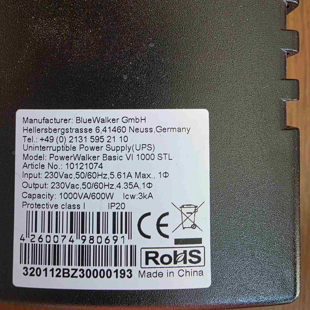 PowerWalker Basic UPS 850VA / 480W