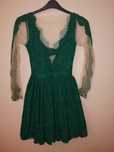 Rochie verde din dantela si tull fin