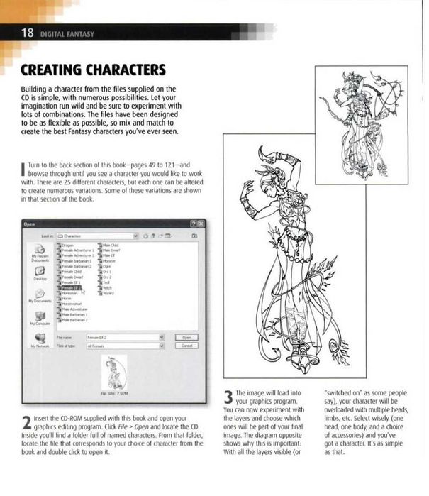 Super carte invatare desen digital personaj tip manga fantasy clip art