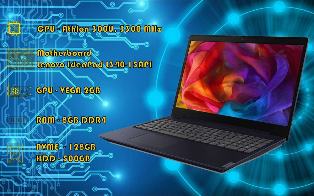 Lenovo Athlon 300U\RAM 8GB DDR4\VEGA \NVME 120\HDD 500