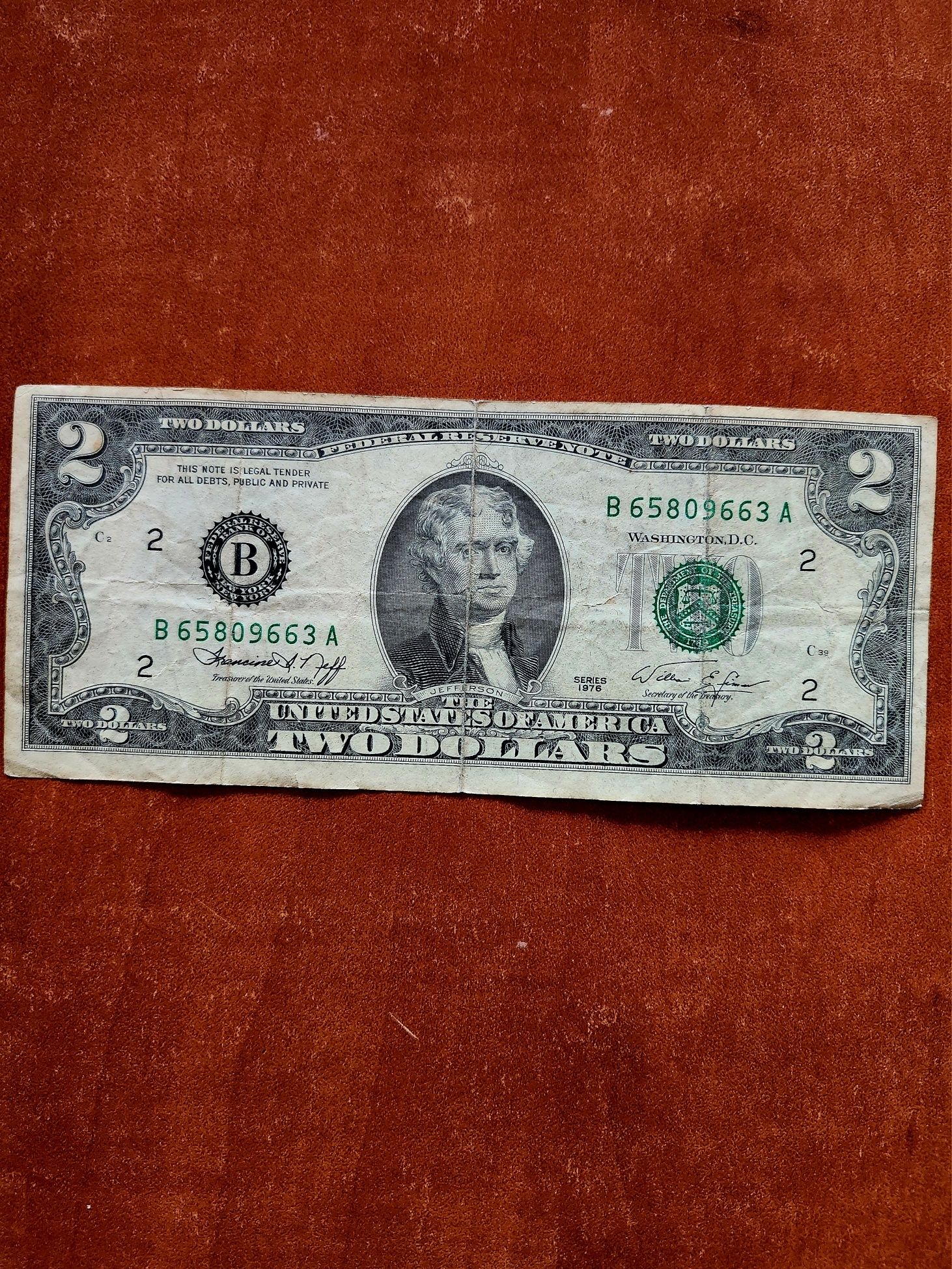 4×2 Dolari USA 1976 , Federal Reserve.