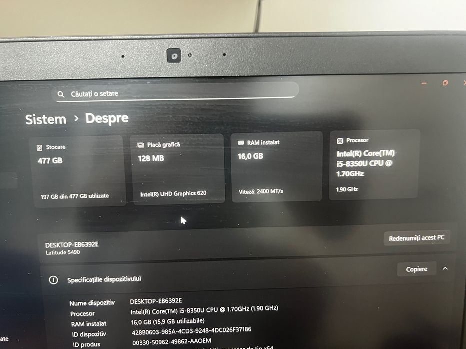 Laptop dell Latitude 5490