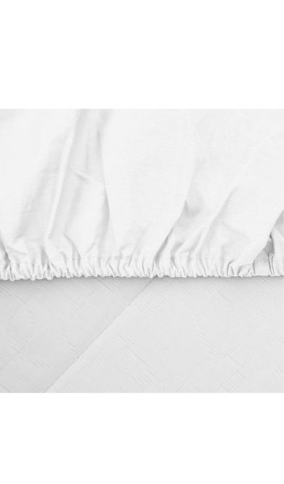 Cearsaf de patut cu elastic pentru bebelusi 70x140 cm, 100% bumbac,alb