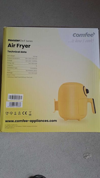 Friteuza Airfryer Comfee MFTN30B2 1300W 80-200° cos antiaderent 3L Nou