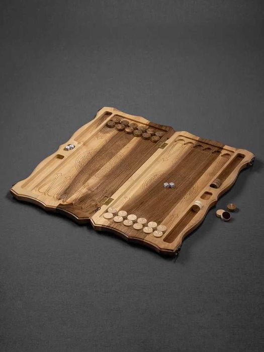 Нарды резные "Восточный узор 2" из ореха (Армения)