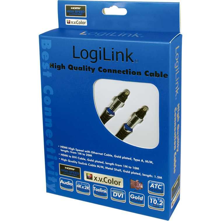 CABLU Audio LOGILINK Toslink Optic (T/T) 1.5m, Premium, Black