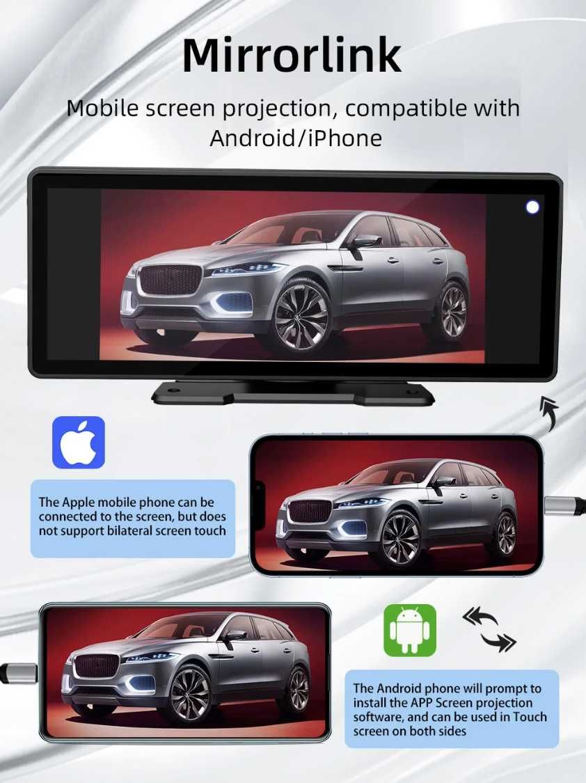 CarPlay / Android Auto дисплей поддържа WAZE + Стойка за БМВ Е90 Е91