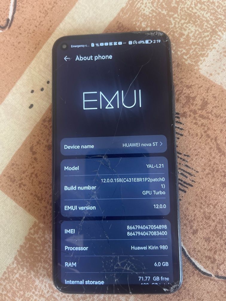 Продавам HUAWEI nova 5T