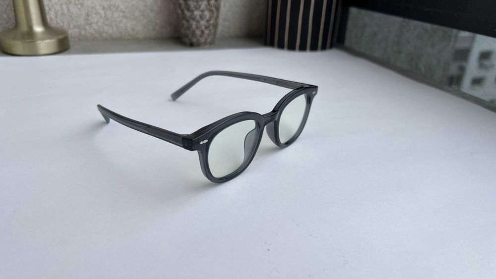 Ochelari Clasici cu Rama Gri-Transparent Lentile Transparente