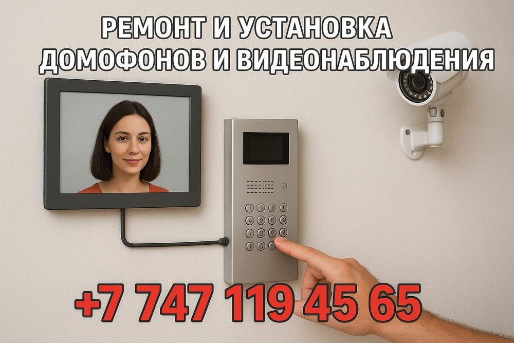 Ремонт и обслуживание домофонов и видеонаблюдения в Алматы.