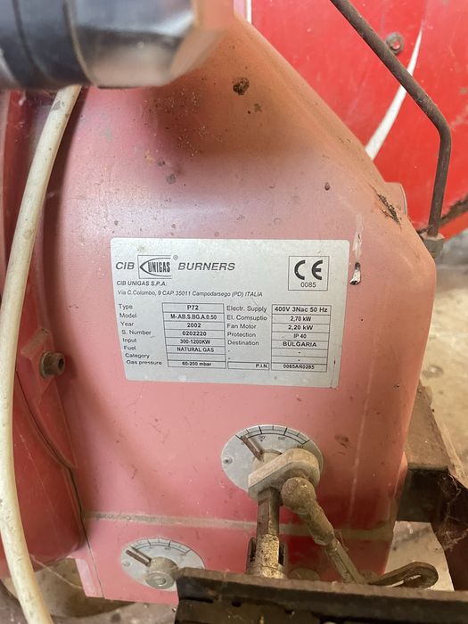 Газови горелки Unigas P-72 и водни помпи и табла за управлението им