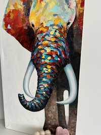 Tablou cu elefant pictat pe panza