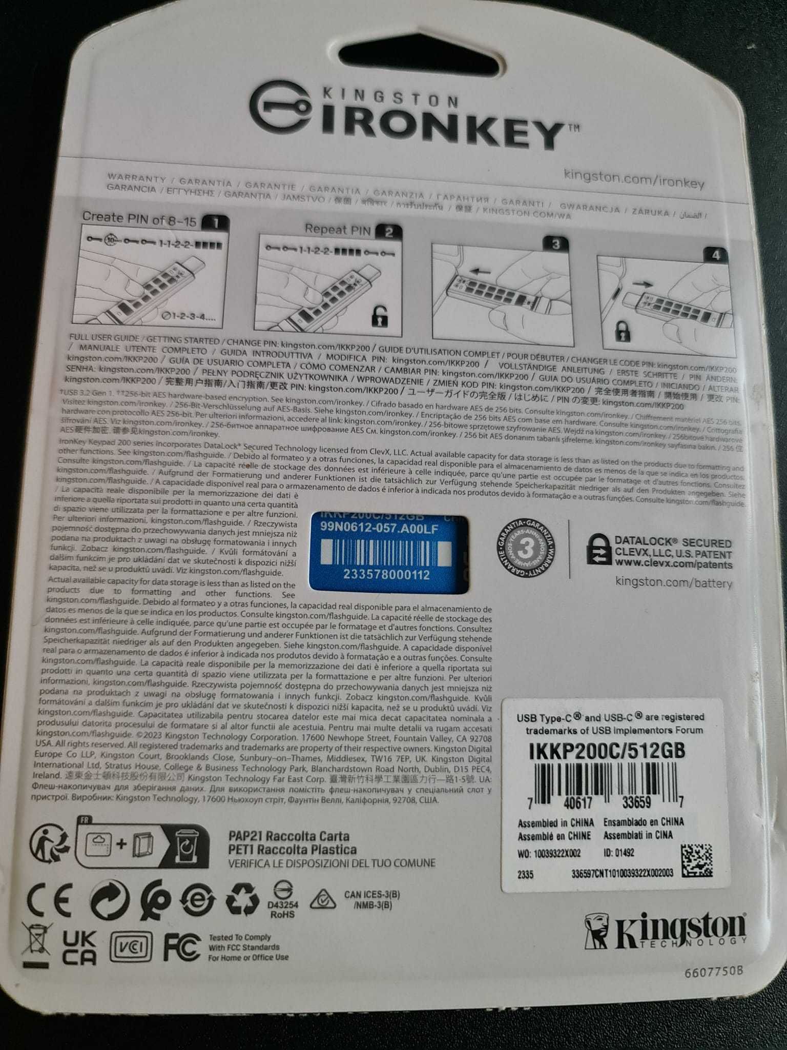 Vand Memorie USB Kingston Technology, 512GB Sigilat