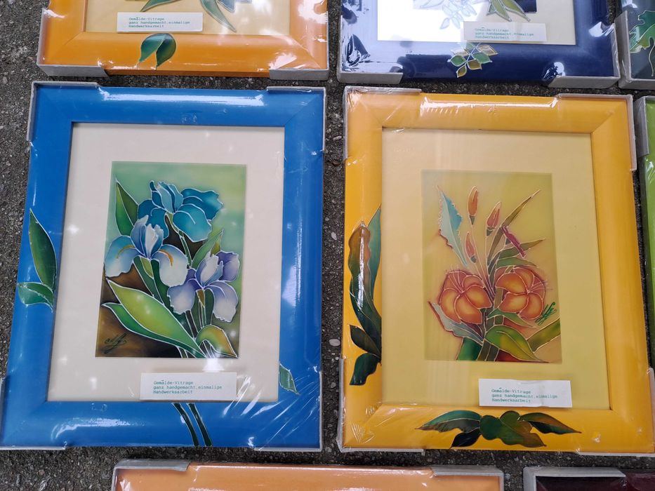 tablou pe sticla gen vitraliu 37/31 cm nou