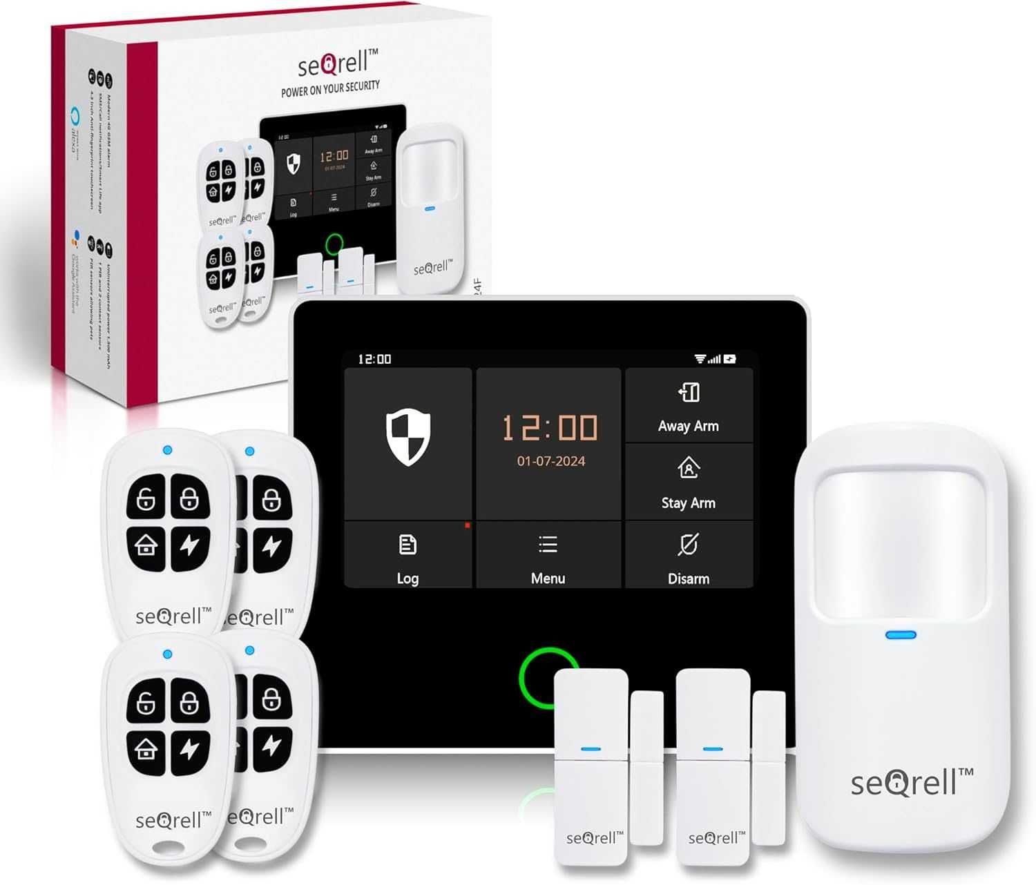 НОВА домашна алармена система seQrell GSM 4G и WiFi, тъч, 1500mAh бат.