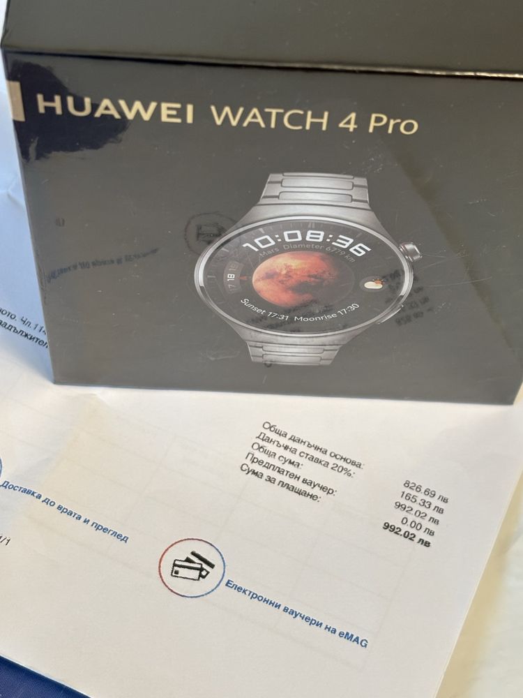 ЗАПЕЧАТАН 48mm Huawei watch 4 Pro Гаранция EMAG 2026 Titanium