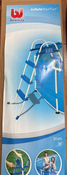 Piscină Bestway Fast Set 366x91 cm cu pompă, scară și prelată