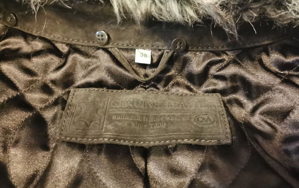 Geaca piele naturala intoarsa dama 38(M)
