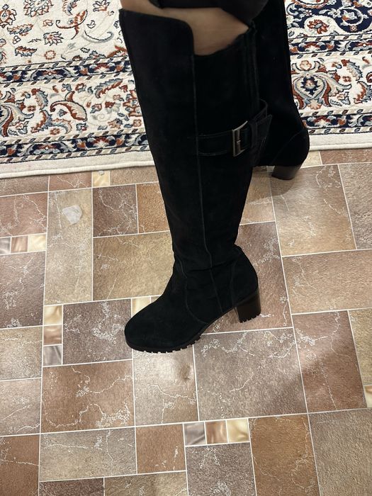 Зимние сапоги, натуральная замша и натуральный евромех