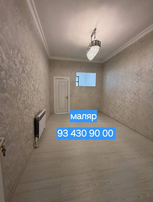 Маляр шпаклёвка обои таркет кафель хизматлари