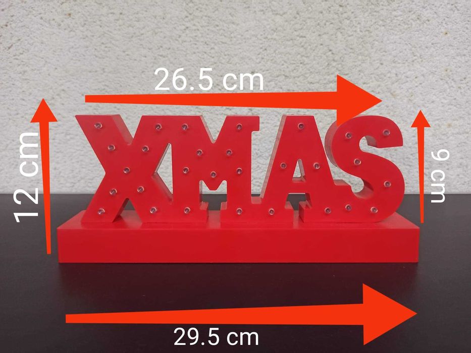Decoratiune luminoasa pe baterii 3 x AA rosie XMAS craciun