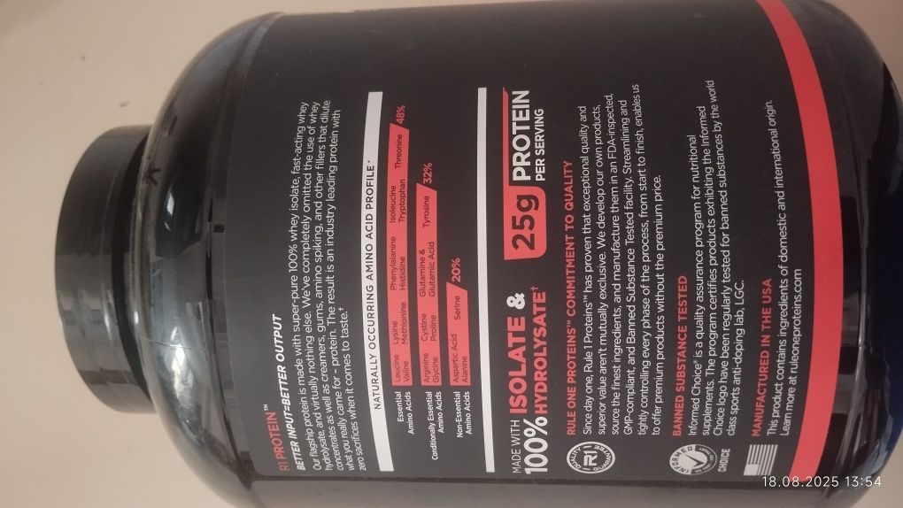 Protein 1Rule.   WHEY PROTEIN ISOLATE +Hydrolyzed