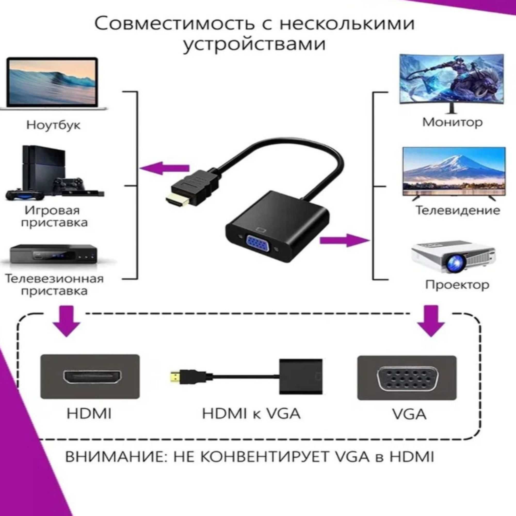 Пeрexодник VGA.   HDMI.
