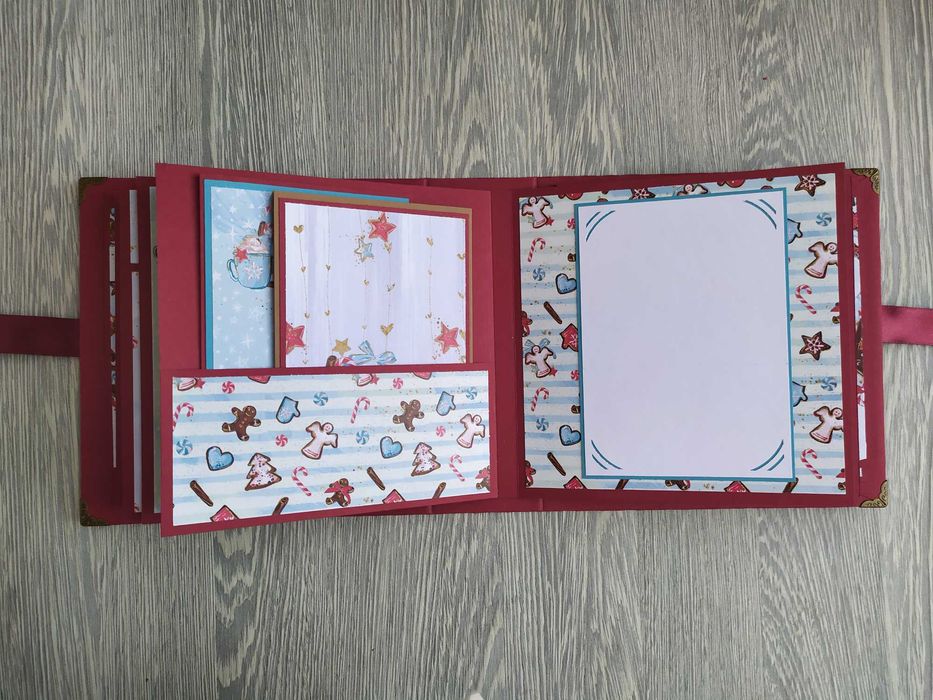 Коледен скрапбук албум във винтидж стил, ръчна изработка /54.5