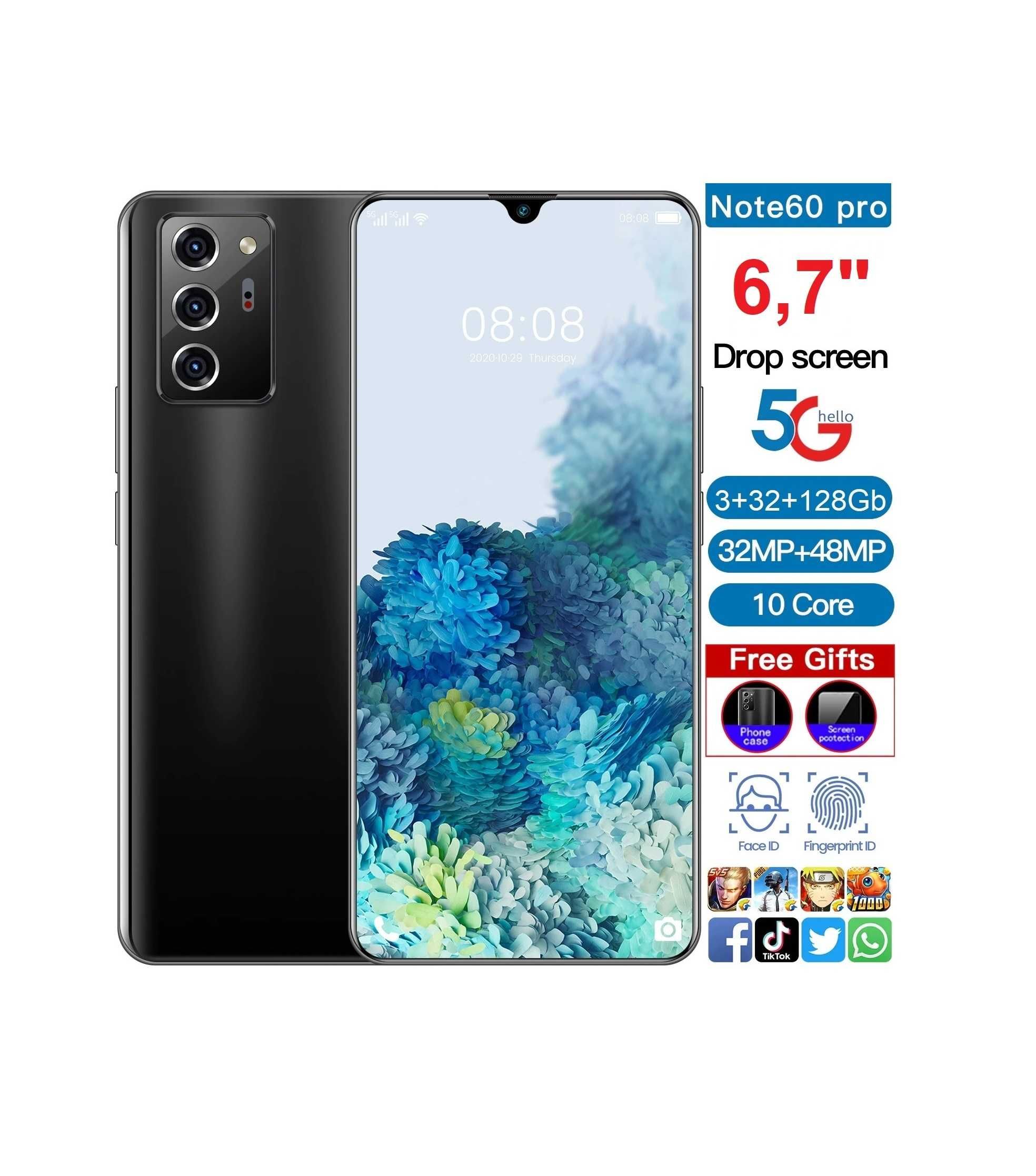 Note 60 pro 6.7" 2 SIM+SD, Android 10. Новинка 2024