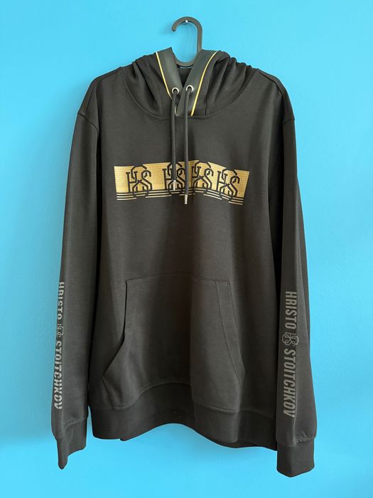 Като нов черен суитшърт Христо Стоичков за мъже размер L