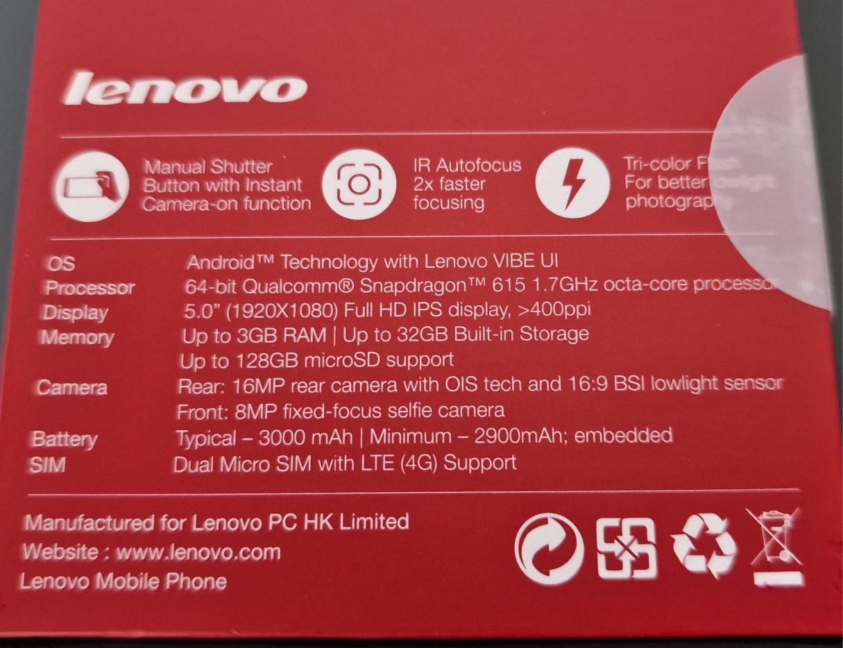 Vand Lenovo Vibe Shot Z90 Grey Nou