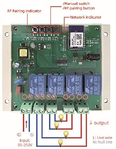 4 Channel WiFi Wireless Smart Switch Relay Module for Smart Home NOU